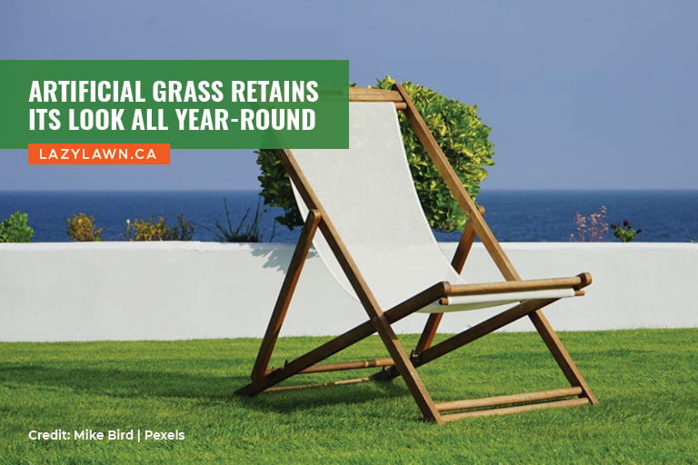 Artificial grass retains its look all year-round