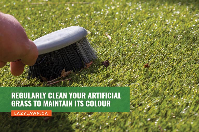 Regularly clean your artificial grass to maintain its colour