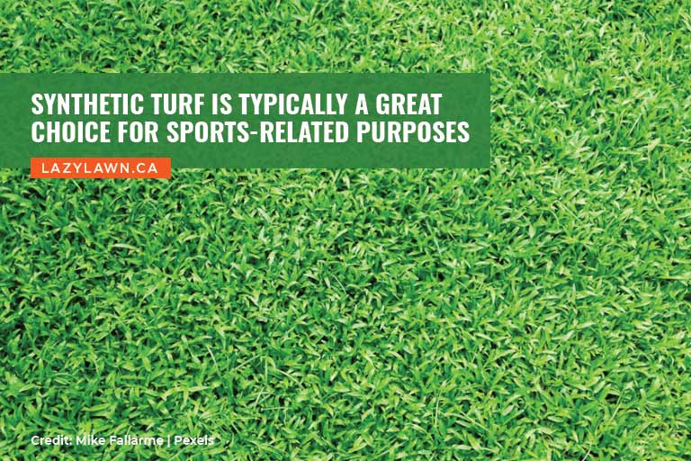 Synthetic turf is typically a great choice for sports-related purposes
