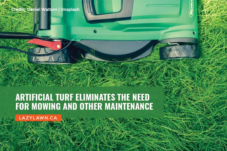 Artificial turf eliminates the need for mowing and other maintenance
