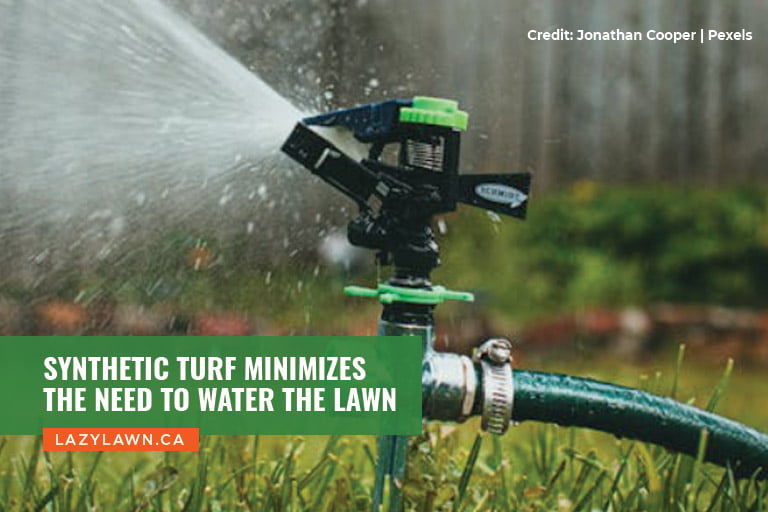 Synthetic turf minimizes the need to water the lawn