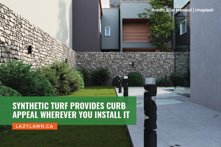 Synthetic turf provides curb appeal wherever you install it