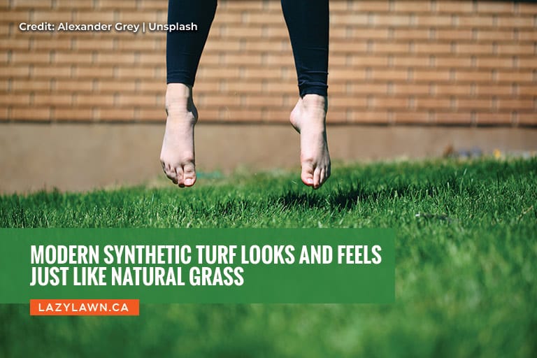 Modern synthetic turf looks and feels just like natural grass