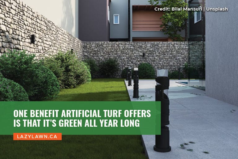 One benefit artificial turf offers is that it’s green all year long