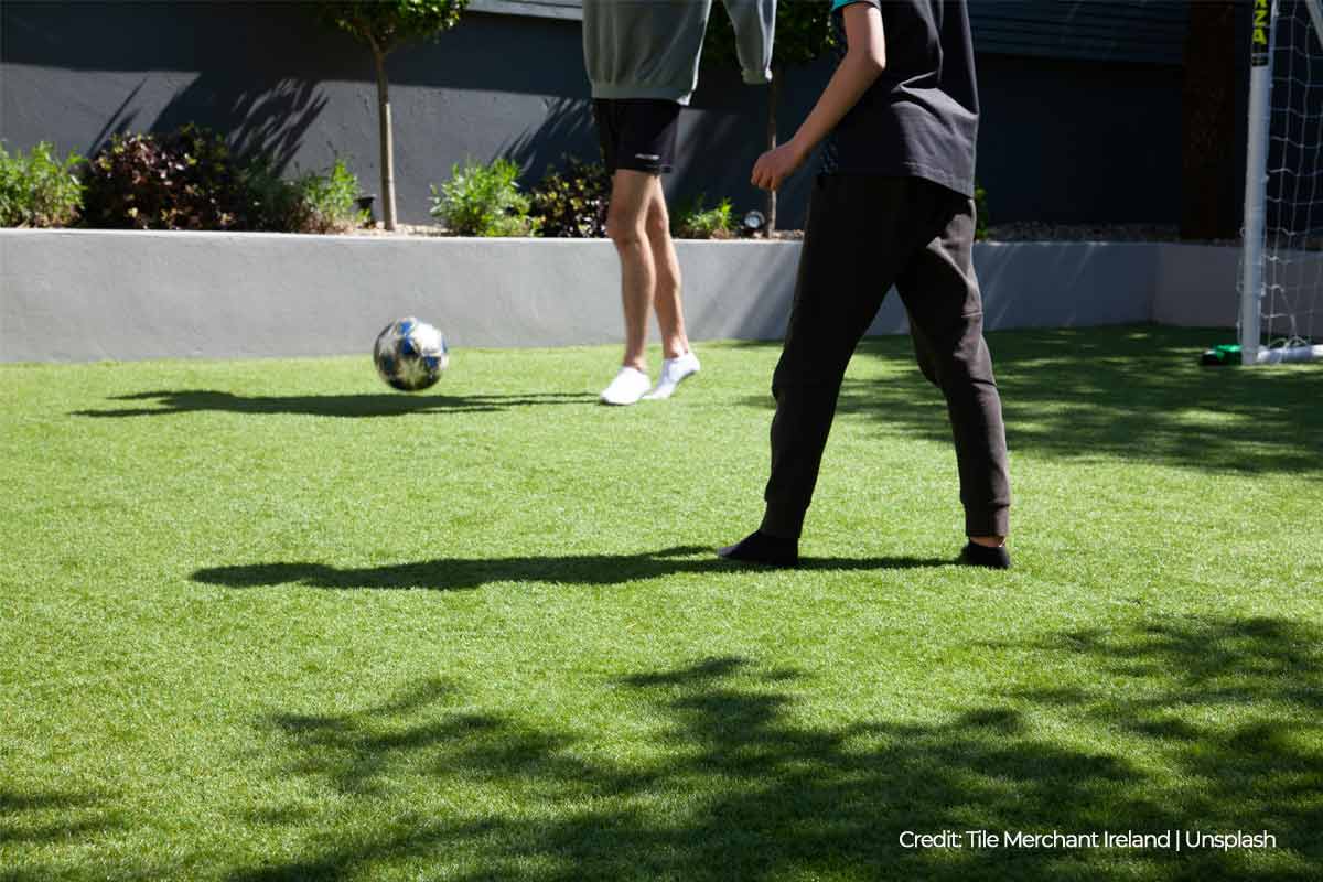 Artificial grass provides a safe surface for playtime, especially for young children